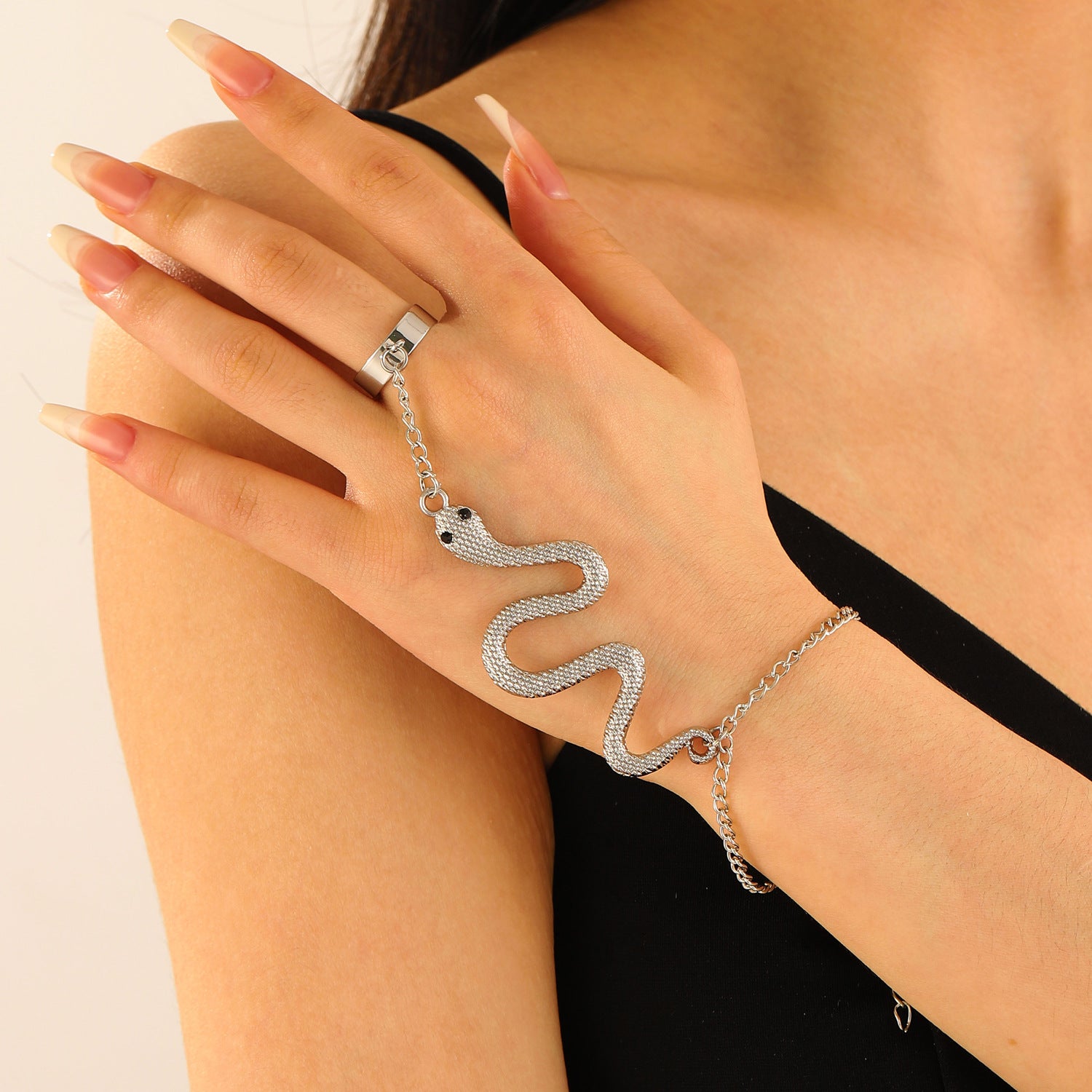Wholesale Halloween Jewelry Niche Elegant Snake Spider Chain Ring Bracelet